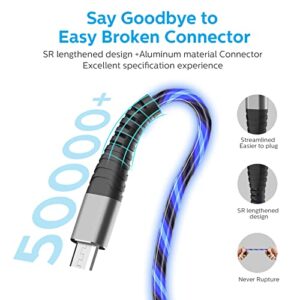 Oliomp Micro USB Cable 3FT, Fast Charging Android Charger LED Light Up Phone Charger Cord for Huawei Mate SE, Samsung Galaxy S7/S6/J7,LG,HTC,Sony,Moto,Kindle,PS4 and More