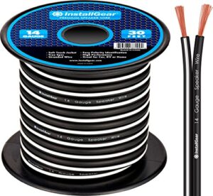 installgear 14 gauge awg 30ft speaker wire cable – black (great use for car speakers stereos, home theater speakers, surround sound, radio)