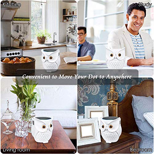 LDYAN Owl Holder Stand, Owl Statue Smart Speaker Holder Stand for Echo Dot 4th/3rd/2nd and 1st Generation, Google Home Mini/Google Nest Mini (2nd Gen)，Cartoon Decor Owl Shape Home Decor - White