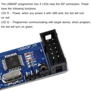 Geekstory for ATMEL 51 AVR USB ISP ASP Microcontroller Programmer Downloader with Cable + 10Pin to 6Pin Adapter Board for Ender 3 or Ender 3 Pro