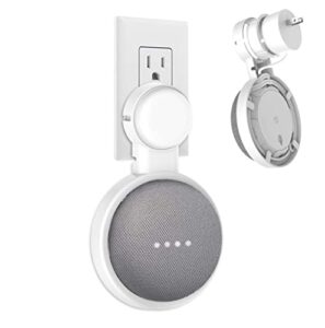 homemount wall mount for google home mini or google nest mini (2nd gen),space-saving outlet holder accessories for google mini voice assistant (white)
