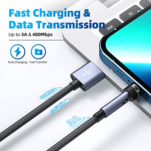 540° Rotation Magnetic Charging Cable, 3A Fast Charging Magnetic Phone Charger [3-Pack, 10FT] 3 in 1 Magnetic USB Cable Support Data Transfer Magnet Charger Cable for iPhone/Micro USB/Type C Device
