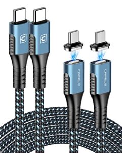 usb c to usb c cable,60w 3a fast magnetic charging cable,cafele 2 pack type c to type c nylon cable fast charge for samsung galaxy s10 s10+ / note 8, lg v20 and other type c charger (blue)