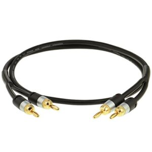 Mediabridge™ 16AWG Ultra Series Speaker Cable with Dual Gold Plated Banana Tips (6 Feet) - CL2 Rated - High Strand Count Copper (OFC) Construction - Black [New & Improved Version] (Part# SWT-06B)