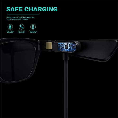 TUSITA Charger Compatible with Bose Frames Alto S/M M/L, Bose Frames Rondo, Bose Frames Soprano, Bose Frames Tenor - USB Magnetic T- Head Charging Cable 3.3ft 100cm - Audio Sunglasses Accessories