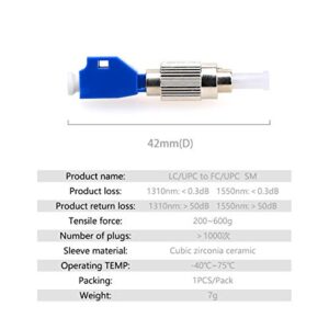 KELUSHI Fiber Optic Connector, FC Male to LC Female Hybrid Optical Fiber Convertor Adapter Compatible with Optical Power Meter Visual Fault Locator