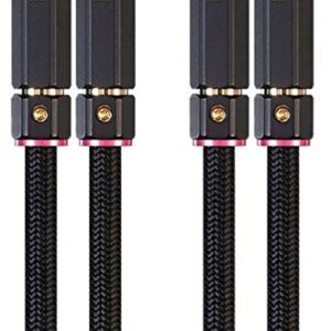 Monoprice Male RCA Two Channel Stereo Audio Cable - 6 Feet - Black, Gold Plated Connectors, Double Shielded with Copper Braiding - Onix Series