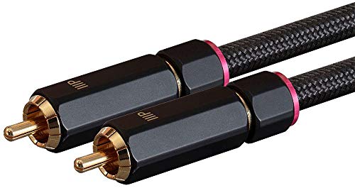 Monoprice Male RCA Two Channel Stereo Audio Cable - 6 Feet - Black, Gold Plated Connectors, Double Shielded with Copper Braiding - Onix Series