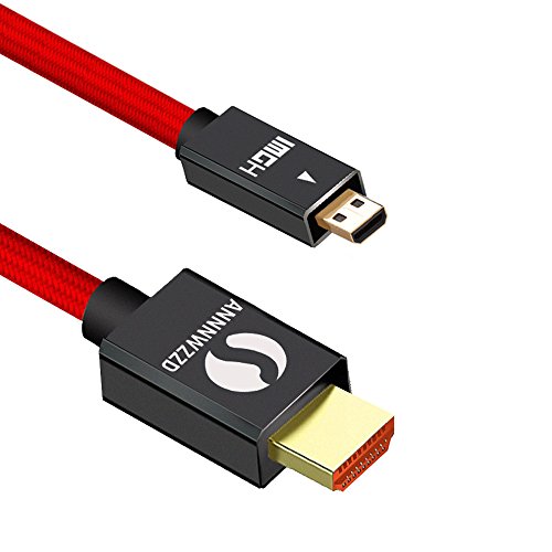 ANNNWZZD Micro HDMI to HDMI Cable 4k 60Hz for GoPro Hero 7 Black Hero 5 4 6, Raspberry Pi 4, Sony A6000 A6300 Camera, Nikon B500, Lenovo Yoga 3 Pro, Yoga 710 (10ft/10FT)