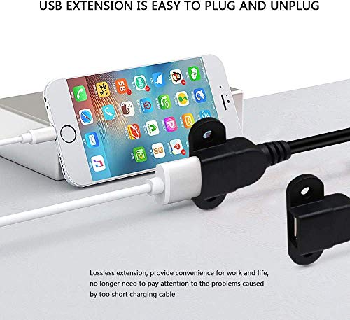 QiCheng&LYS USB 2.0 Male to Dual Female Charging Extension Cable, Furniture nightstand Sofa Electric Vehicle on-Board Charging Port, Panel Mount Cable with Screw Hole 5ft (2pcs)