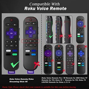 Seltureone 2 in 1 Remote Cover with AirTag Holder for Roku Voice Remote (Glow in The Dark), Roku Remote Cover Silicone Protective Case, Anti Slip Shock Absorption Washable, Green