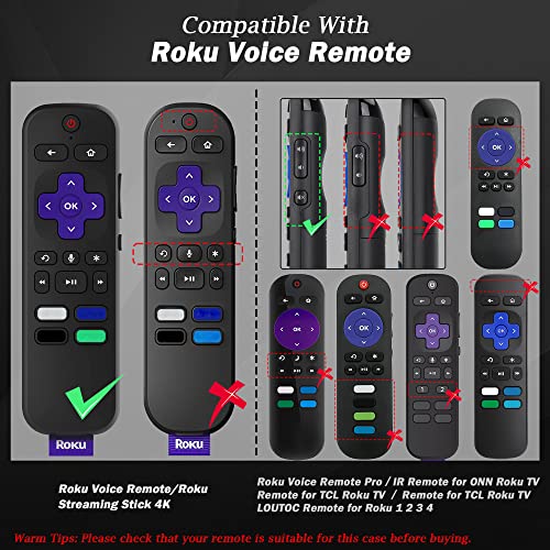 Seltureone 2 in 1 Remote Cover with AirTag Holder for Roku Voice Remote (Glow in The Dark), Roku Remote Cover Silicone Protective Case, Anti Slip Shock Absorption Washable, Green