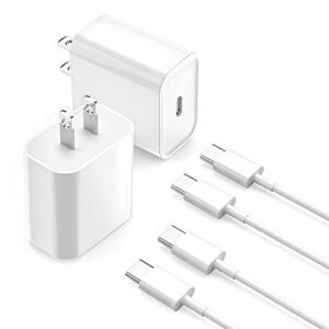 ipad charger fast charging, [2 pack] 20w usb c fast charger for ipad pro 12.9 inch 2022, wall charger block with type c to c cable cord for apple tablet ipad pro,ipad mini 6,air 5 4,ipad 10 generation