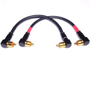 CESS-137-6i Right Angle RCA to RCA Preamp Jumpers Male to Male Patch Cable, 2 Pack (6 Inches)