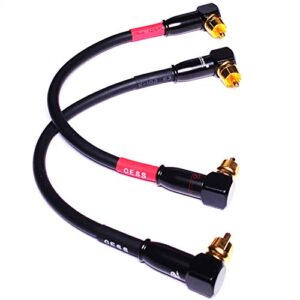 CESS-137-6i Right Angle RCA to RCA Preamp Jumpers Male to Male Patch Cable, 2 Pack (6 Inches)