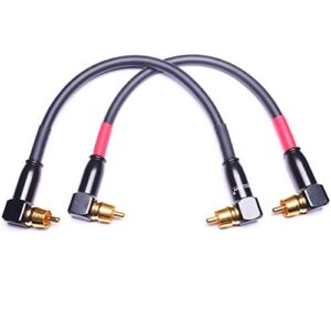 CESS-137-6i Right Angle RCA to RCA Preamp Jumpers Male to Male Patch Cable, 2 Pack (6 Inches)
