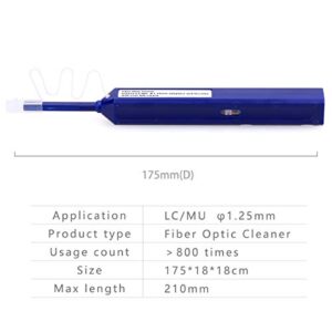 KELUSHI Fiber Optic Cleaner Equipment Connector End Face Cleaning Pen for 1.25mm LC/MU Connectors Cleaner Tools (Blue)