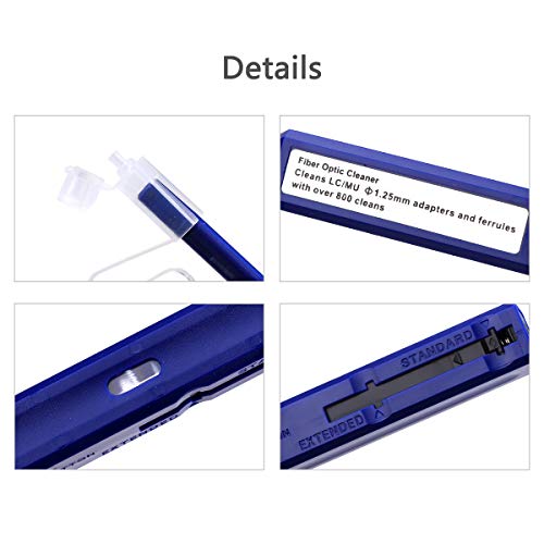 KELUSHI Fiber Optic Cleaner Equipment Connector End Face Cleaning Pen for 1.25mm LC/MU Connectors Cleaner Tools (Blue)