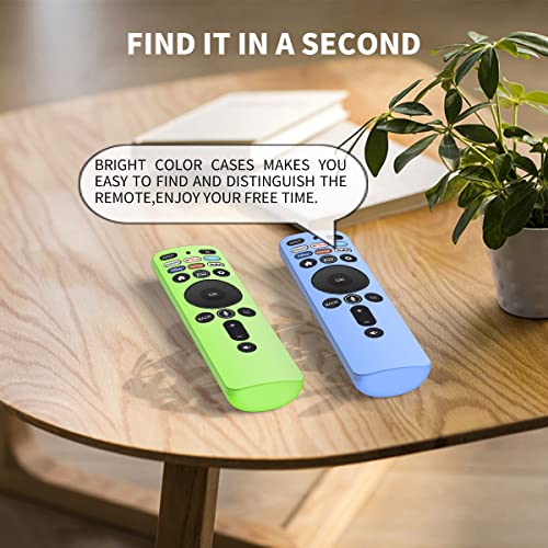 TOLUOHU 2 Pack Protective Case for VIZIO XRT260 Smart TV Remote Control,Vizio Remote Cover Anti-Slip Skin Sleeve Holder Replacement with Lanyard Glow in Dark(Glow Blue+Glow Green)