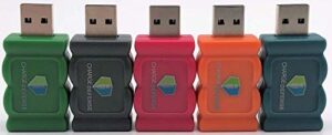 4th gen usb data blocker, juice-jack defender protect against juice jacking, mobile security gadget purchased by white house to protect its employees and networks (gray, green, magenta, orange, teal)