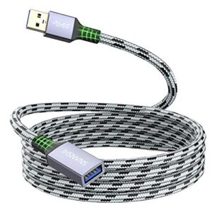 snanshi usb extension cable 25 ft, usb extender nylon braided usb 3.0 extension cable for webcam,printer,usb mouse/keyboard, flash drive,usb light