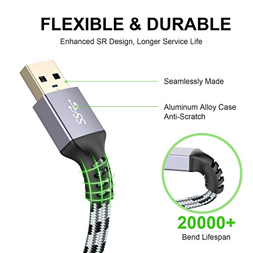 SNANSHI USB Extension Cable 25 ft, USB Extender Nylon Braided USB 3.0 Extension Cable for Webcam,Printer,USB Mouse/Keyboard, Flash Drive,USB Light