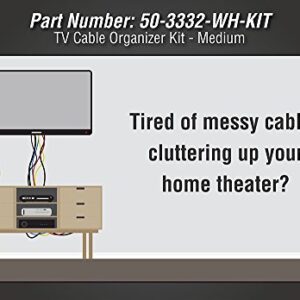 DataComm Electronics 50-3332-WH-KIT Flat Panel TV Cable Organizer Kit - White