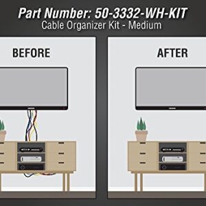 DataComm Electronics 50-3332-WH-KIT Flat Panel TV Cable Organizer Kit - White