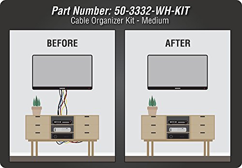 DataComm Electronics 50-3332-WH-KIT Flat Panel TV Cable Organizer Kit - White