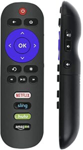 replacement remote compatible with all tcl roku tv – no setup required
