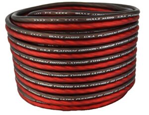 bullz audio bpes12.25 25′ true 12 gauge awg car home audio speaker wire cable spool (clear red/)