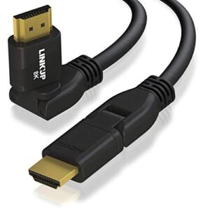 linkup – ultra high-speed hdmi 2.1 8k cable 360° swivel angle connector | dsc hdr uhd digital video cord – tough 28awg 48gb/s | 10k 8k 5k 4k 2k 1080 | compatible with apple xbox ps5 samsung -6ft