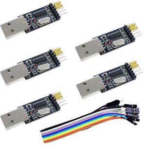 hiletgo 5pcs usb to serial usb to ttl ch340 module with stc microcontroller download adapter