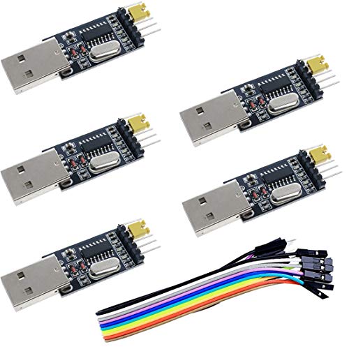 HiLetgo 5pcs USB to Serial USB to TTL CH340 Module with STC Microcontroller Download Adapter