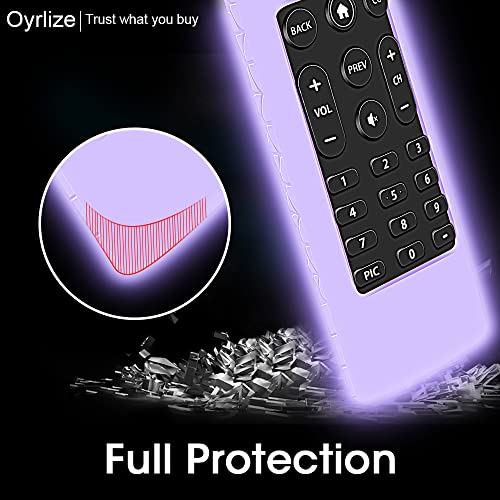 Remote Case Cover Skin Holder for XRT140 Vizio Remote Control,Silicone Protective Case for XRT140 Smart TV Remote,XRT140 Universal Remote Battery Back Glowing Covers Protector,Glowpurple Glowblue