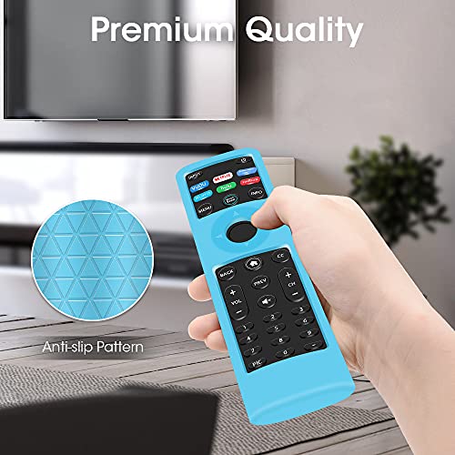 Remote Case Cover Skin Holder for XRT140 Vizio Remote Control,Silicone Protective Case for XRT140 Smart TV Remote,XRT140 Universal Remote Battery Back Glowing Covers Protector,Glowpurple Glowblue