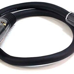 Monoprice XLR Male to RCA Male Cable - 1.5 Feet - Black With E21Gold Plated Connectors | 16AWG Shielded Twisted Pair Oxygen-Free Copper Braid Conductors - Premier Series