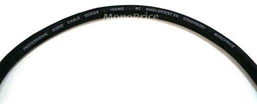 Monoprice XLR Male to RCA Male Cable - 1.5 Feet - Black With E21Gold Plated Connectors | 16AWG Shielded Twisted Pair Oxygen-Free Copper Braid Conductors - Premier Series