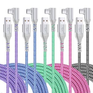 usb c cable [5-pack 10ft],pofesun right angle usb type c cable braided usb c fast charger cable charging cord compatible samsung galaxy s22+ultra s21 s20 s10 s9 s8 plus note 20 10 9 8,moto g7 g8