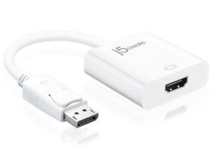 j5 create jda154 display port to hdmi adapter cable white