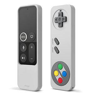 elago r4 retro apple tv remote case compatible with apple tv siri remote 1st generation – classic controller design [non-functional], lanyard included [us patent registered] (light grey)