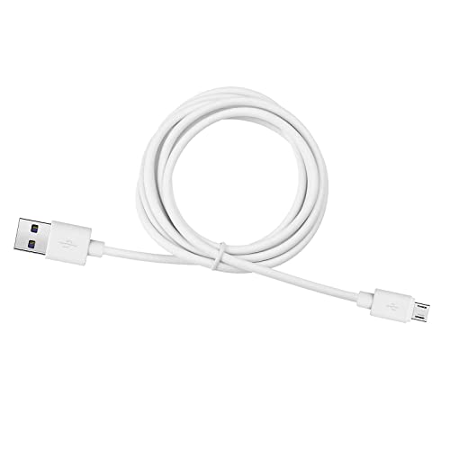 Micro USB Cable 10-Pack 6ft White, Bulk Android Charger Cord for E-Reader, Galaxy S7 S6, PS4, Paperwhite