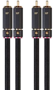 monoprice – 138076 male rca two channel stereo audio cable – 3 feet – black, gold plated connectors, double shielded with copper braiding – onix series