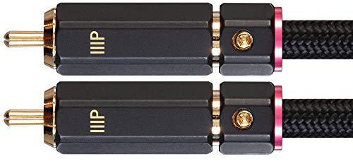 Monoprice - 138076 Male RCA Two Channel Stereo Audio Cable - 3 Feet - Black, Gold Plated Connectors, Double Shielded with Copper Braiding - Onix Series