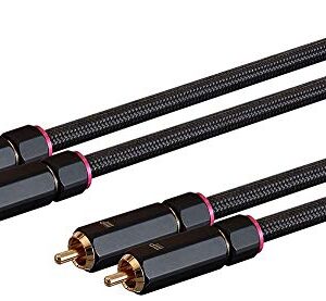 Monoprice - 138076 Male RCA Two Channel Stereo Audio Cable - 3 Feet - Black, Gold Plated Connectors, Double Shielded with Copper Braiding - Onix Series