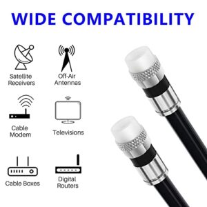 RG6 Coaxial Cable 50 Feet Indoor/Outdoor Direct Burial Coax Cable,Quad Shielded 3 GHZ 75 Ohm F81 / RF Waterproof in-Wall with Rubber Boot,Digital TV Aerial Broadband Internet Satellite Cable +25 Ties