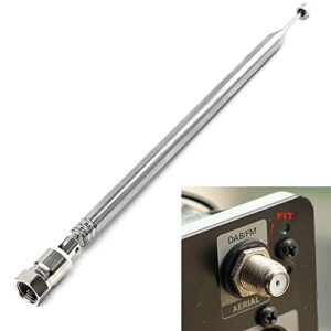 E-outstanding Telescopic Antenna 7 Section F Type Connector DAB Radio Replacement Antenna for TV AM FM Radio Stereo Receiver