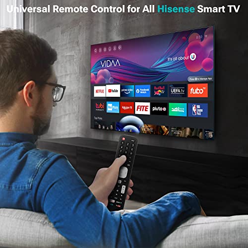 EN2A27 Replacement Neuronmart for Hisense Smart TV Remote Control and Hisense Smart LED LCD TVs, Hisense H8C Series, H7 Series, H6 Series, H5 Series HDTV Television with Netflix, Vudu, Amazon YouTube