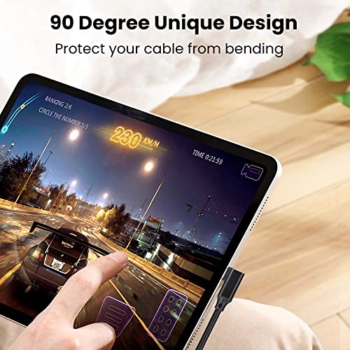 90 Degree Elbow Short USB C to USB C Cable 0.7FT,Typec USB3.1 Cable 20Gbps USB-C 3.2 Gen 2 Cable 4K Video Cord 100W PD Fast Charging Compatible,for Samsung T7/T5/X5 SSD,MacBook Pro,Mobile Hard Drive