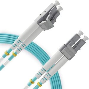 beyondtech lc to lc fiber patch cable multimode duplex – 5m (16.4ft) – 50/125um om3 10g lszh pureoptics cable series